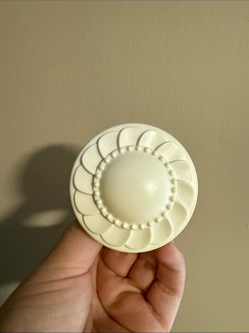 vintage-style fluted ceramic cabinet knob